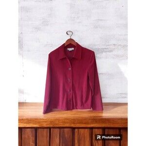 Briggs New York Women's Small Shacket Button Up Red Jacket S